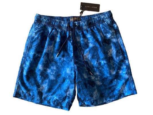 Slate & Stone Swim Trunk Men's Tie Dye - Size Medium - Aqua Blue - New Tags $84
