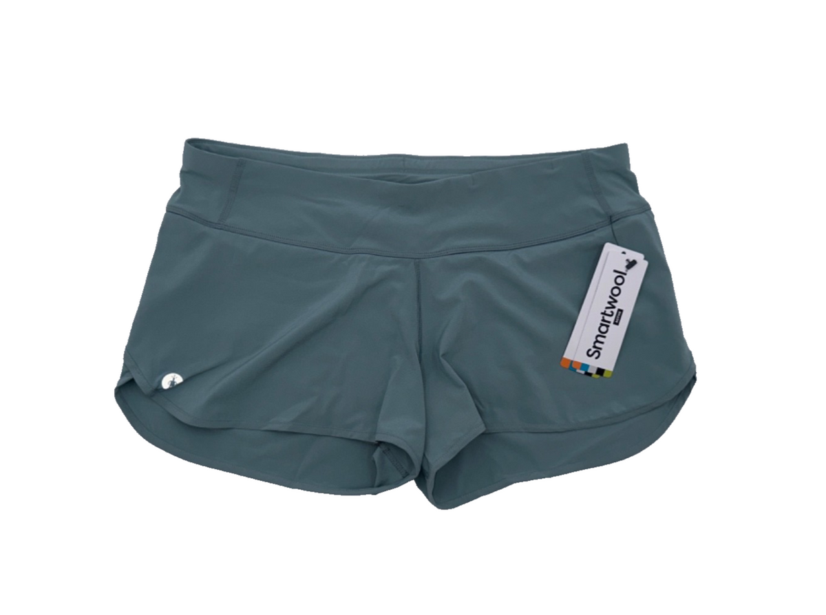 $60 SmartWool Women's Active Lined Shorts Built-In Briefs - Lead - Medium - New