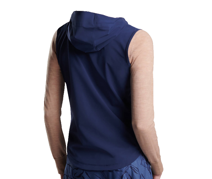 $170 Peter Millar Women’s Full-Zip Hooded Sleeveless Vest - Navy - Small- New