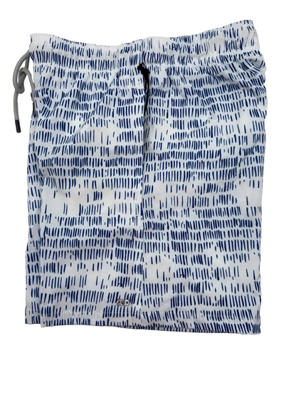 $64 Harmonqlo Men’s Samoa Swim Shorts 6” - White/Blue- Small - New With Tag
