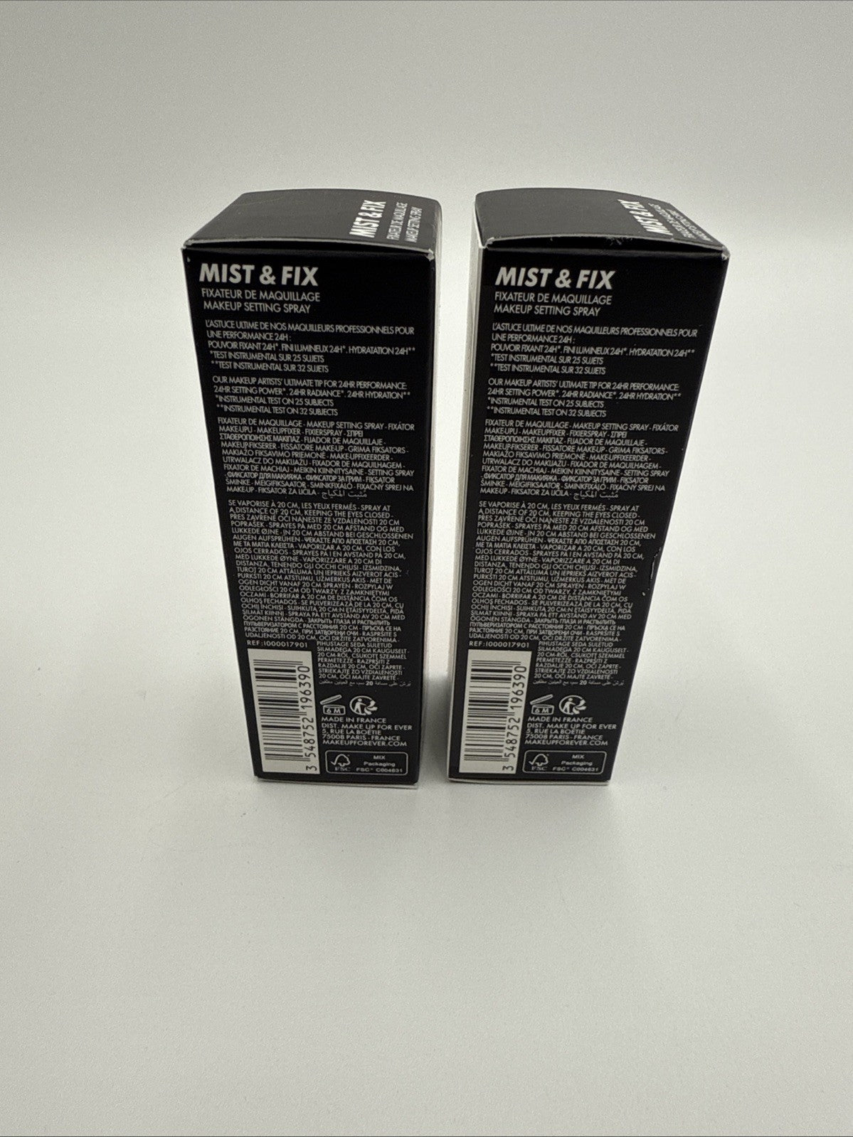 Lot Of 2 Make Up For Ever Mist & Fix 24H Hydrating Setting Mist Mini, 1 oz. each