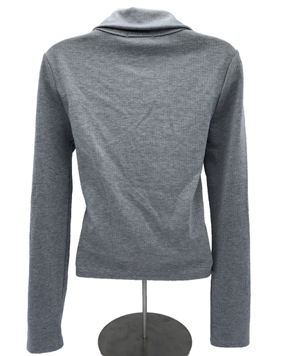 $59 Steve Madden Women’s Long Sleeve Henley Tee - Grey Heather - Small - New