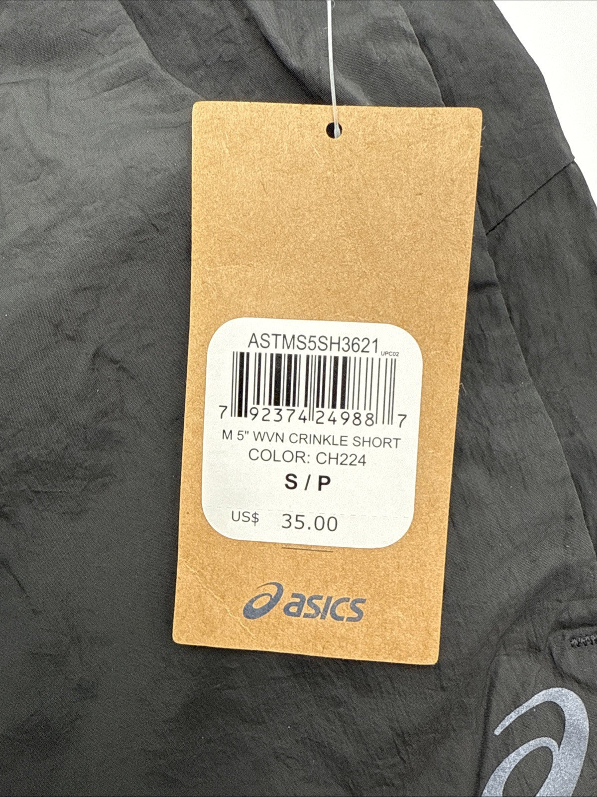ASICS Men’s Woven Lined Running Shorts 5”- Charcoal - Small - New With Tag