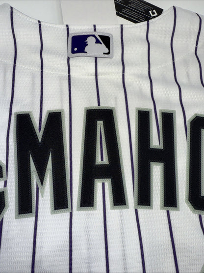 $135 Nike Mens Official Colorado Rockies Ryan McMahon #24 White Jersey-Large-New