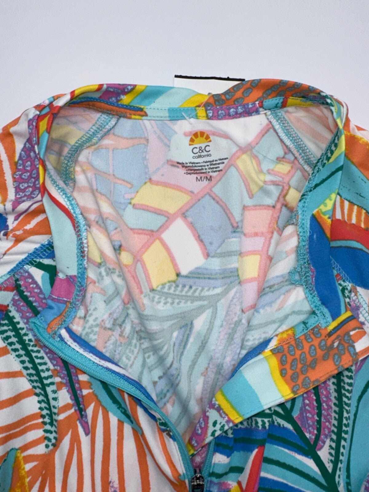 $68 C&C California Women's Long Sleeve 1/4 Zip Top - Multi Color - Medium - New