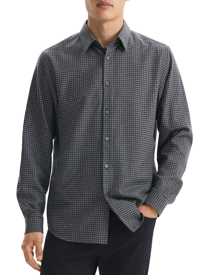 $195 Theory Men's Irving Space Multi Button Down Shirt - Navy/White - Small-New