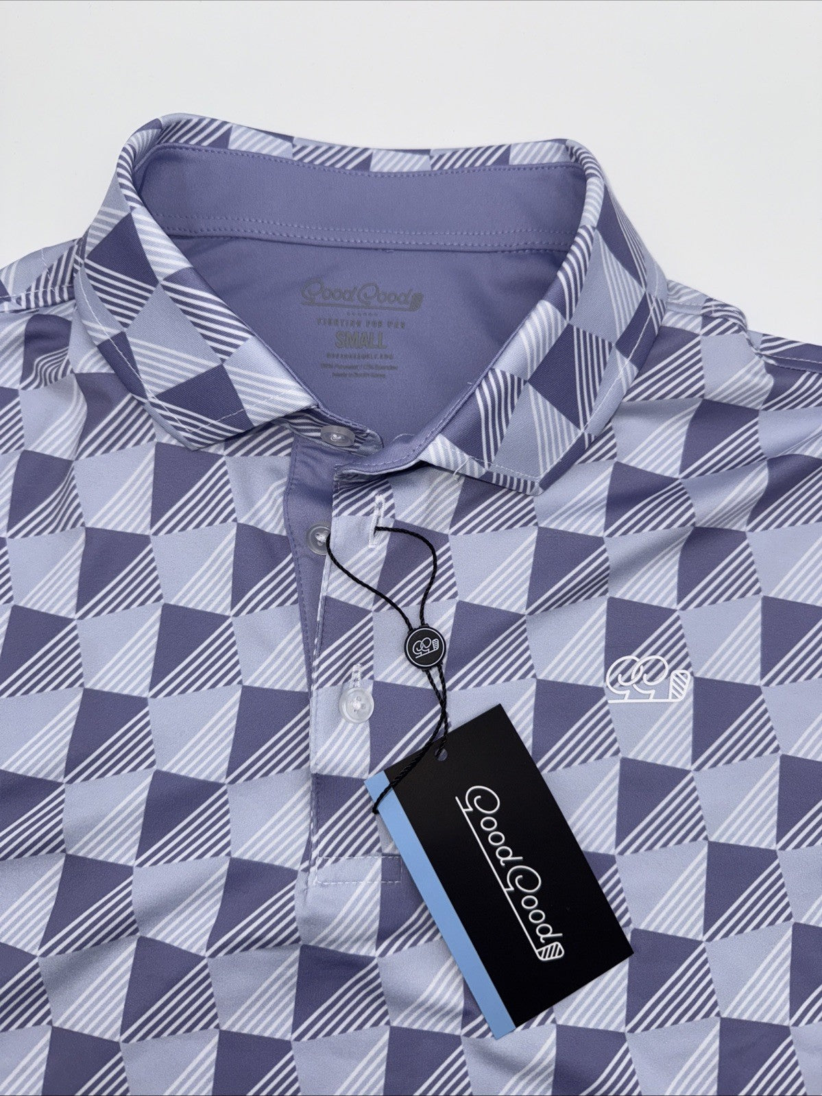 $75 GOOD GOOD Men’s Dynamic Golf Shirt Polo  Stretch Performance-Purple-Small