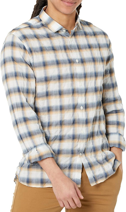 $198 John Varvatos Men's Ross Long/S Shirt - China White - Small - New With Tags