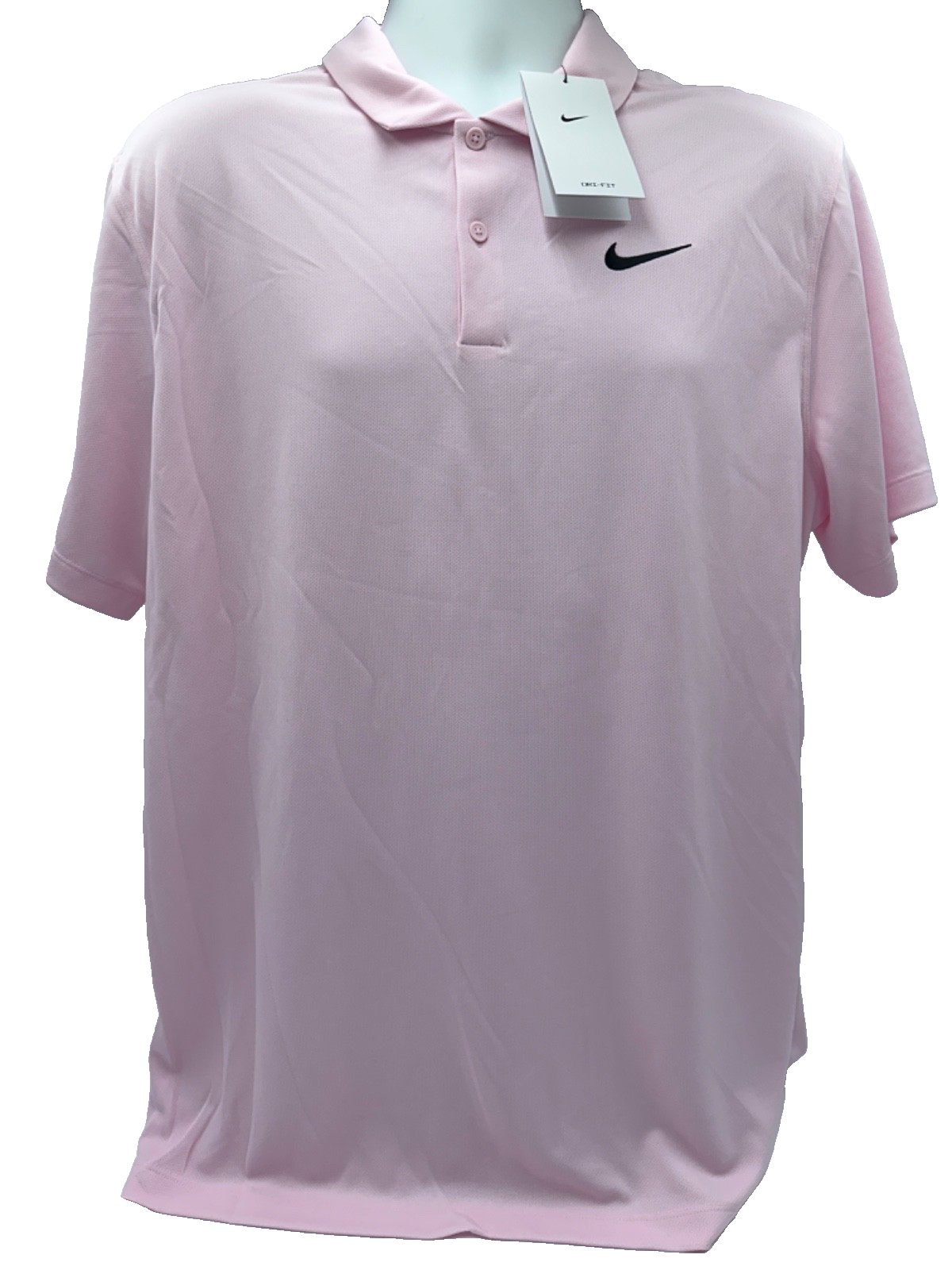 $50 Nike Men's Dri-FIT Short Sleeve Golf Polo Shirt - Pink Foam - Large - New