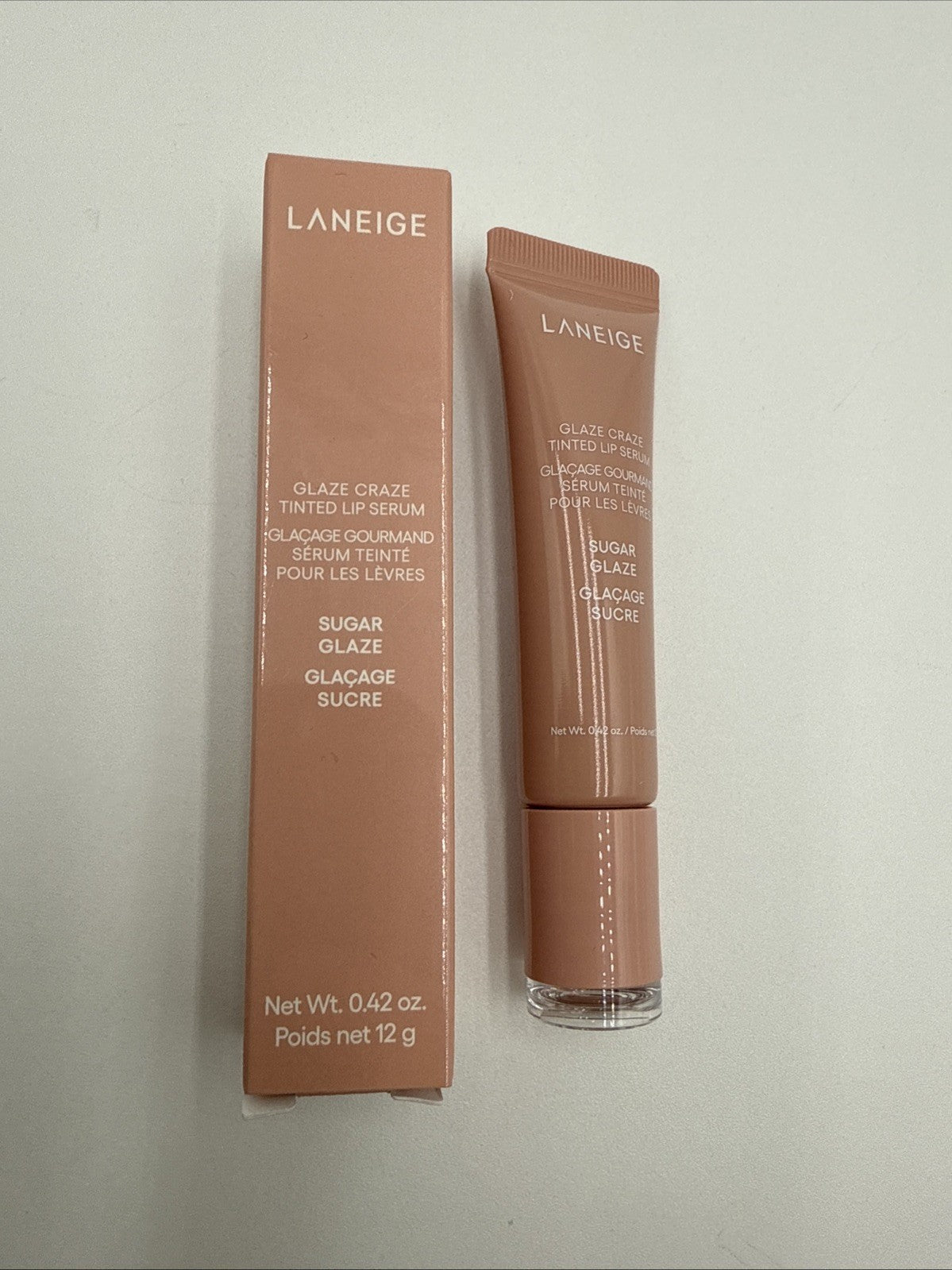 LANEIGE Glaze Craze Tinted Lip Serum SUGAR GLAZE 0.42 oz / 12 g NIB