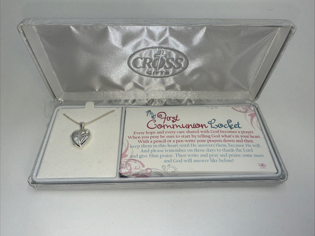Cross Gifts Christian Cross My First Communion Locket With Necklace Gift Box