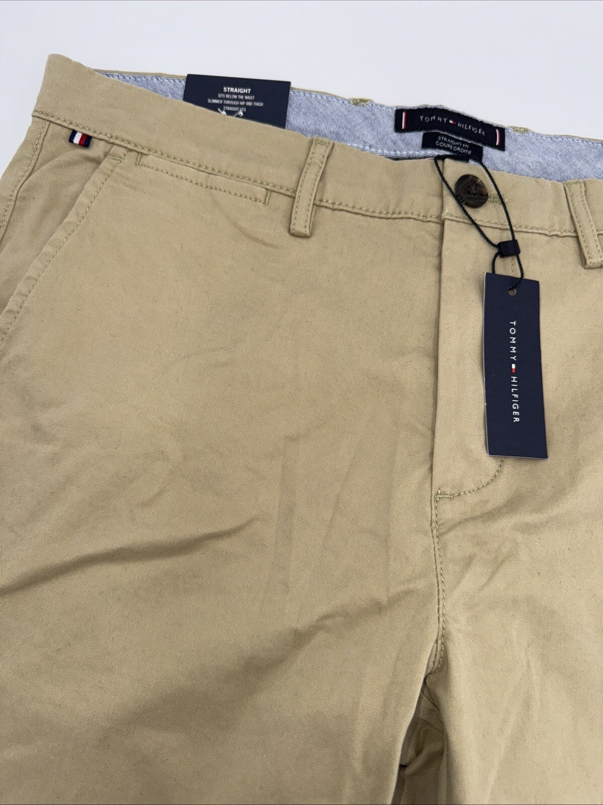 $80 Tommy Hilfiger Men The Flex Chino Cotton Casual Pants - Sand Beige-32W 30L