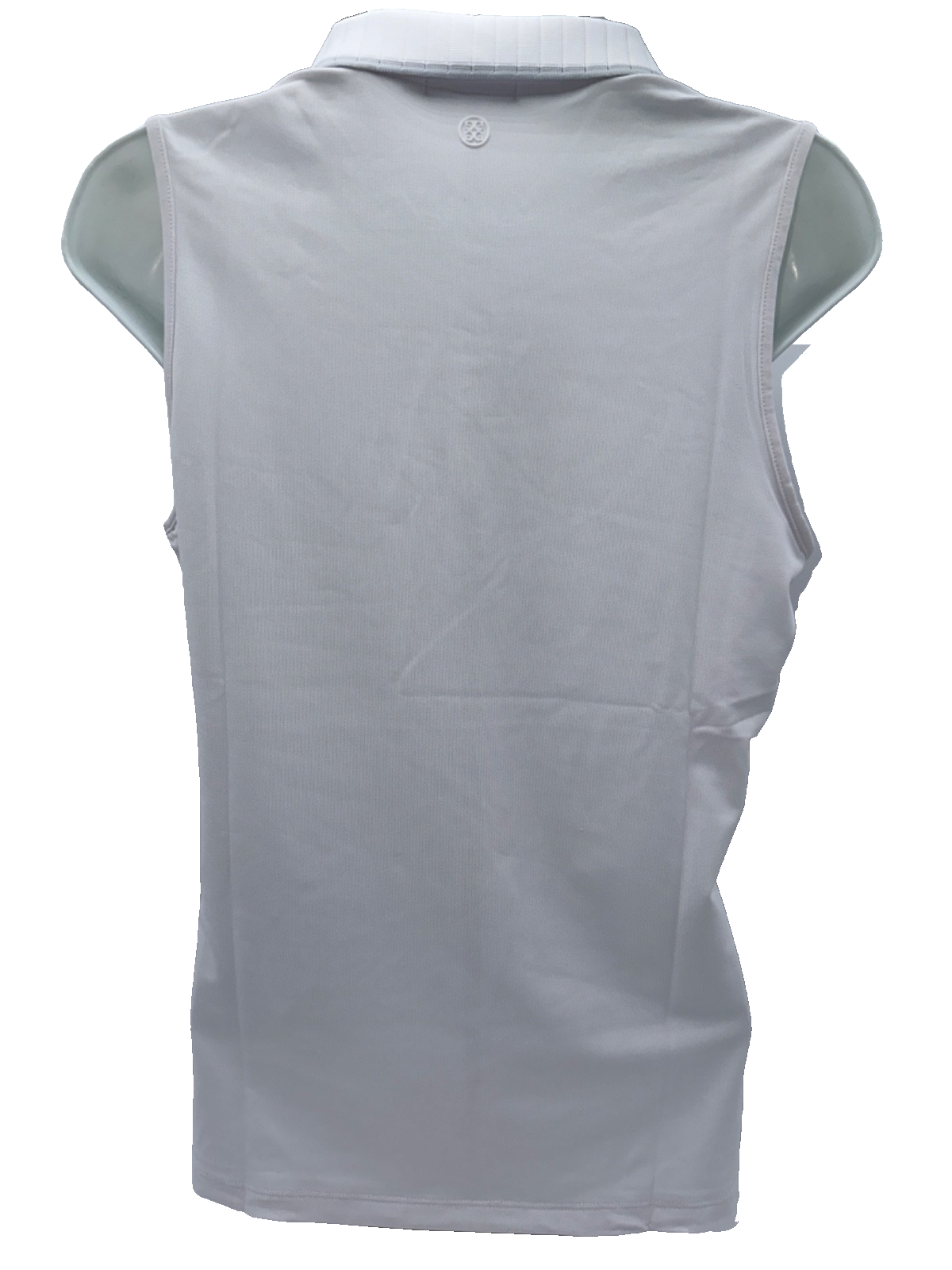 $110 G/Fore Women's Pleated Collar Pique Sleeveless Polo Shirt -Snow - Small-NEW