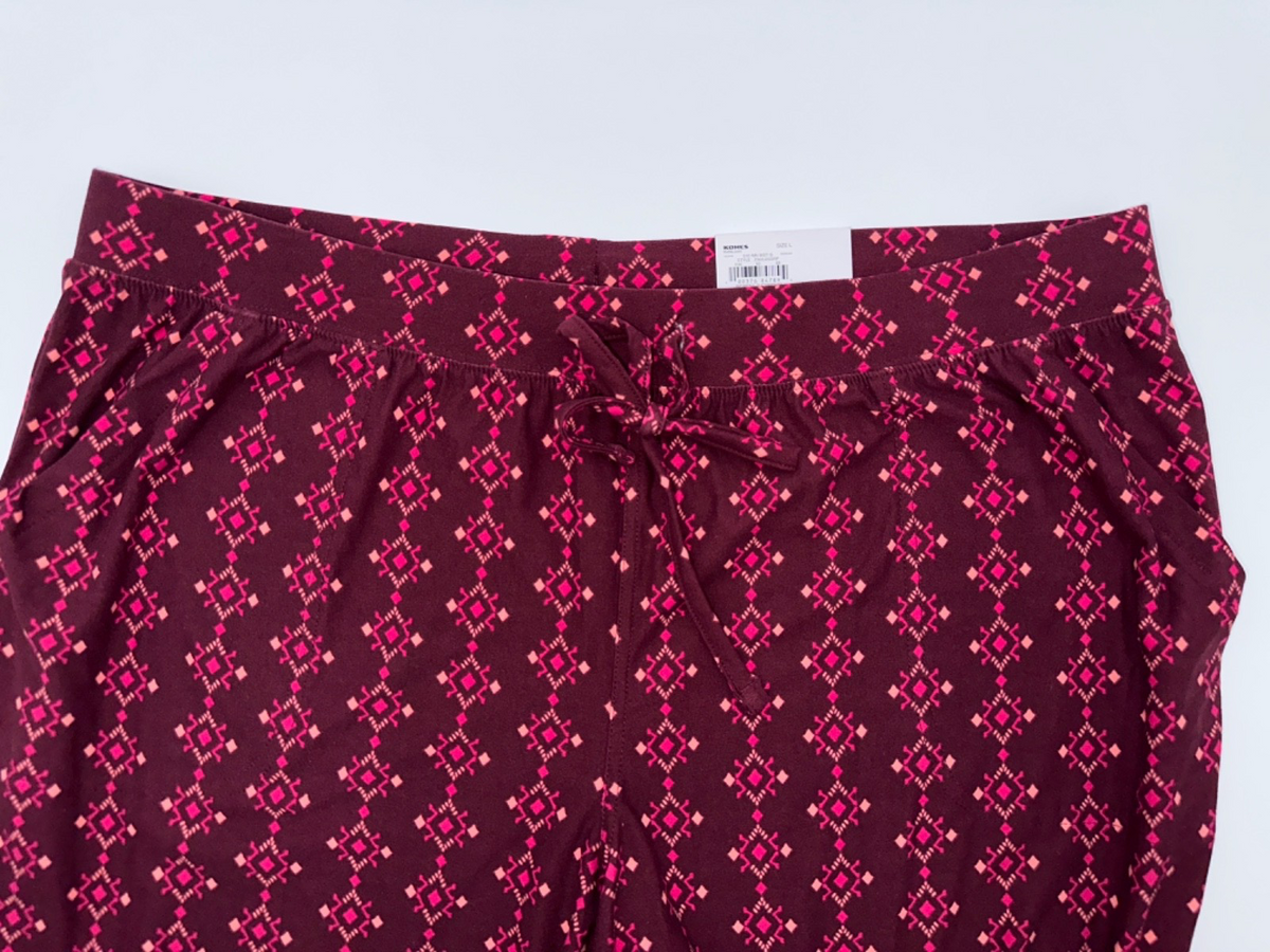 Sonoma Women's Pajama Pants - ZS02J003RP- Maroon - Large - New With Tags