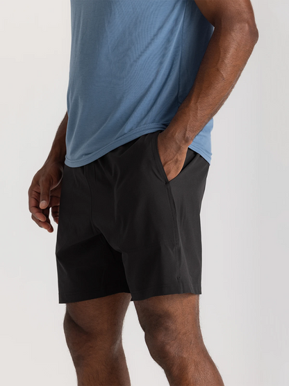 $84 Free Fly Men's Lined Active Breeze Short 7” - Black - Medium - New With Tag