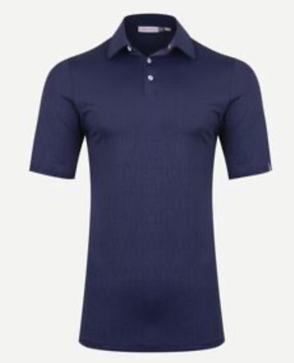 $109 Kjus Men’s Motion Golf Polo Embossed Performance Shirt-Navy-Size: 48/Small