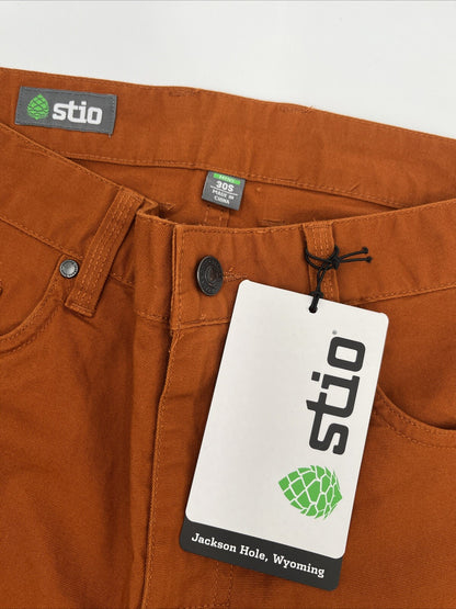 $100 Stio Men’s Organic Rivet Canvas Utility Pants- Saddle- Size 30 Short-New