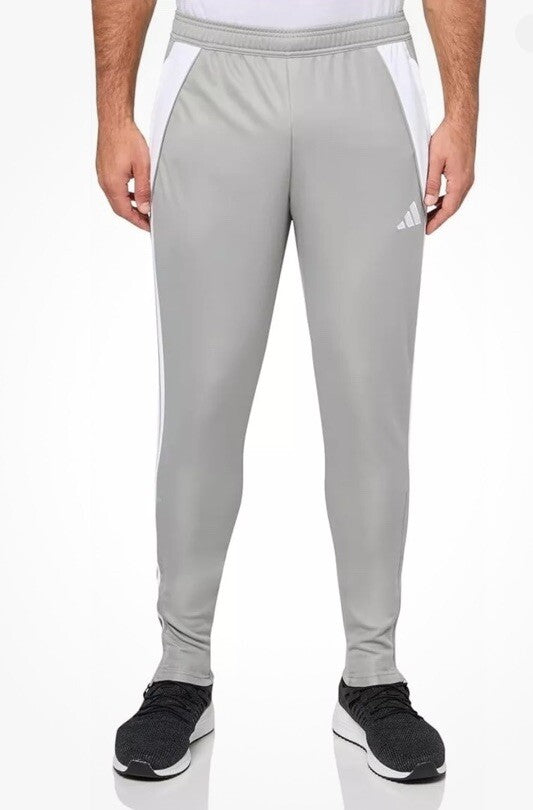$50 Adidas Men's Tiro 24 Slim Training Pants- Grey On White-Large Tall (32L) New
