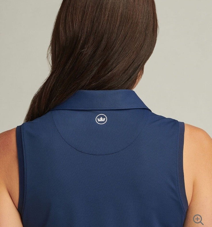 $85 Peter Millar Women’s Sleeveless Banded Polo Shirt - Navy - XSmall- New Tag