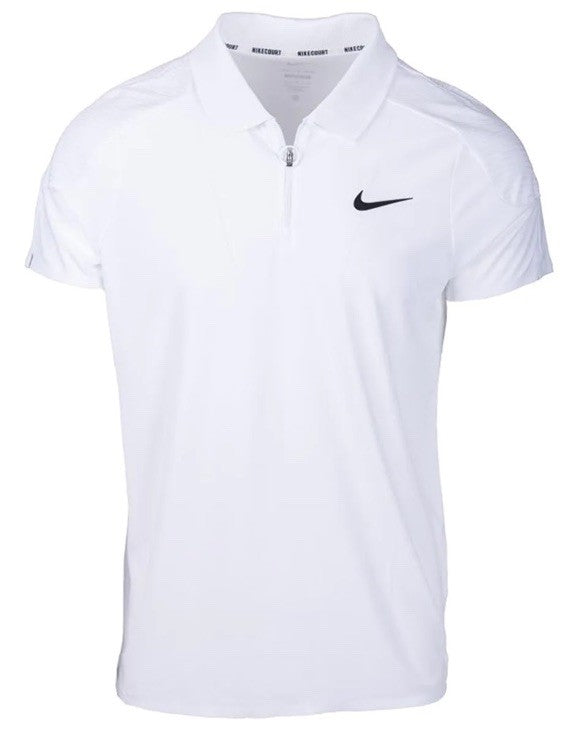 $105 Nike Men’s Dri-FIT Court Slam Tennis Polo Shirt 1/4 Zip- White-Small- NEW