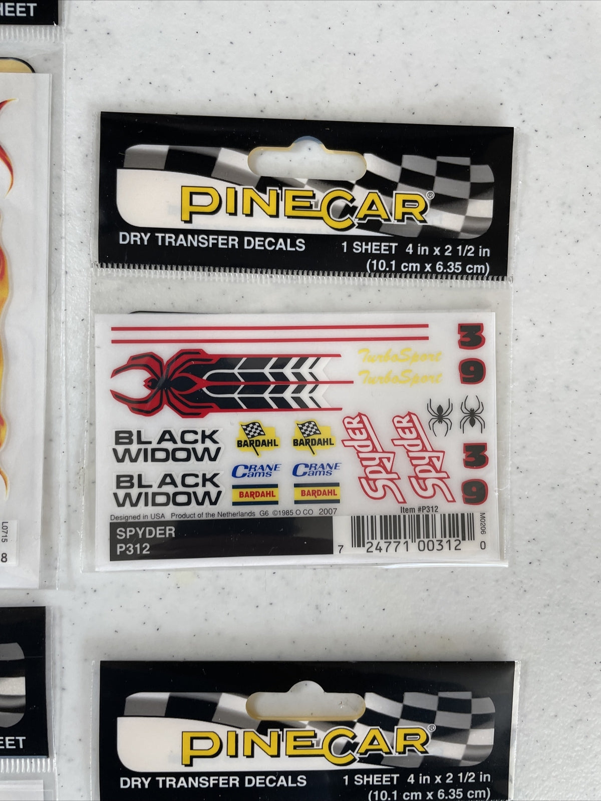 Lot Of 4 PineCar Drag Racer Dry Transfer Decals - P4008,P4030,P312,P4013