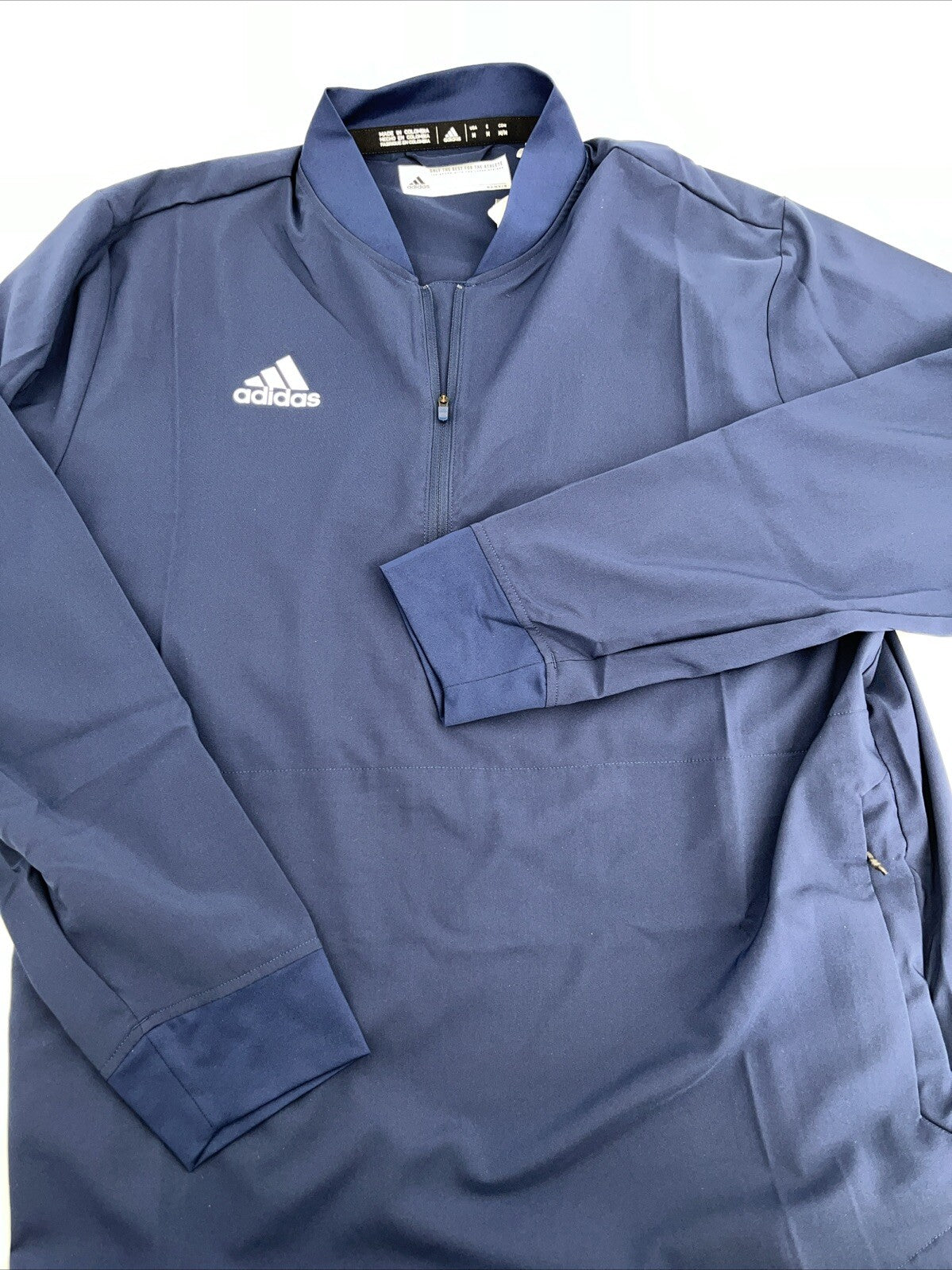 $70 Adidas Men's Lightweight Long Sleeve 1/4 Zip Pullover - Navy Blue-Medium-New