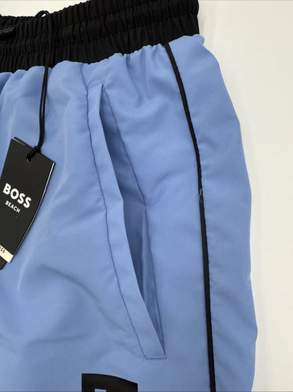 $58 Hugo Men’s- Boss/Hugo Men's Sawfish Drawstring Swim Trunks- Blue -Large-New