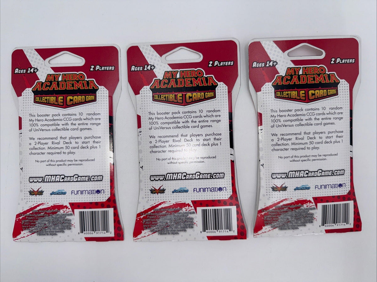 My Hero Academia CCG - Booster Pack - Set 2 Crimson Rampage - LOT OF 3