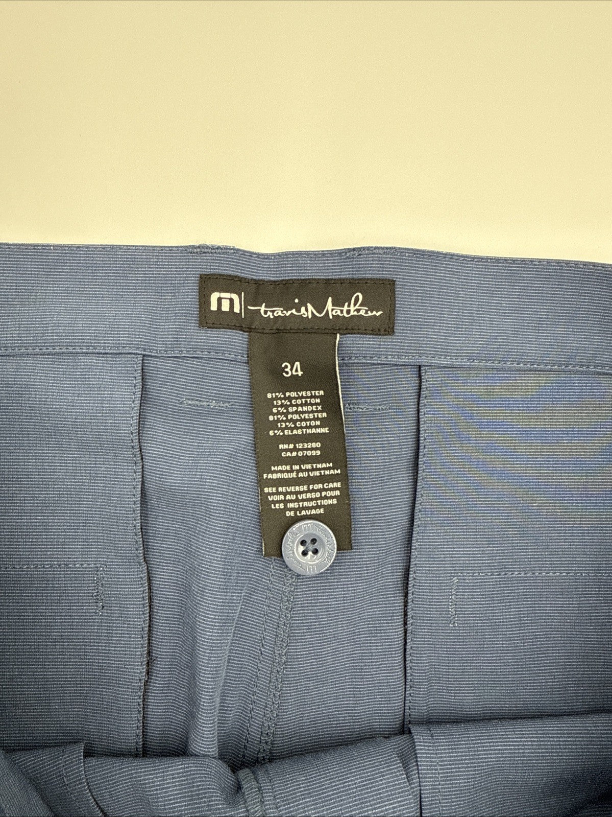 $85 Travis Mathew Men's Beck Shorts Stretch Waistband - Indigo -Size: 34- New