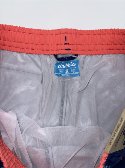 $70 Chubbies The Triton Of Sea 5.5" Inseam Swim Trunks- Blue -XLarge -New Tag