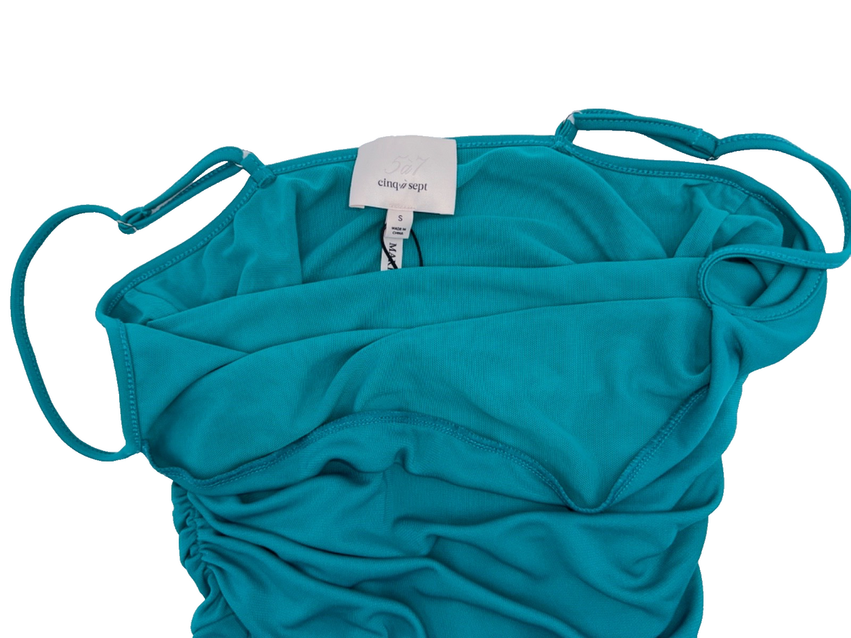 $165 CINQ A SEPT Women’s Marta Cowl-Neck Bodysuit- Blue Jade- Small- New