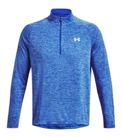 $45 Under Armour Men’s Technical Textured Half Zip Performance Shirt-Blue-Small