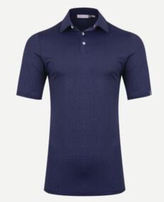 $109 Kjus Men’s Motion Golf Polo Embossed Performance Shirt-Navy-Size: 48/Small