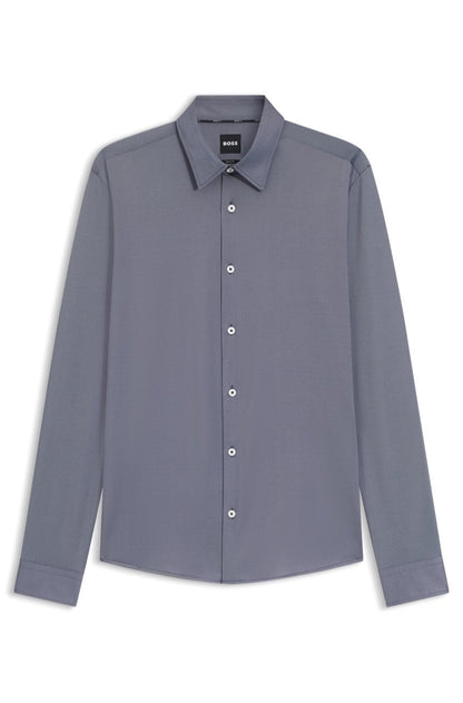 $129 Boss Men’s Slim Fit Performance Button Down Shirt - Dark Blue - Large -New
