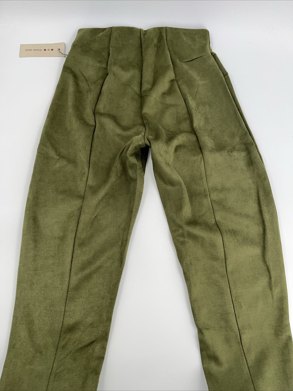 $119 Three Dots Women’s Sofia Front Seem Pull On Pants- Green Moss -Medium-New
