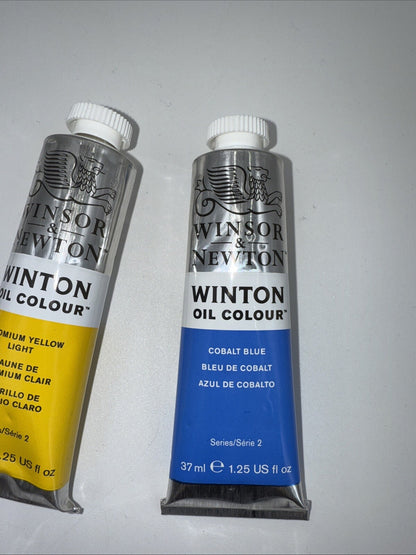 Combo Of 3 Winsor and Newton Winton Oil Colour 1.25 oz. Cadmium Red,Yellow,Blue