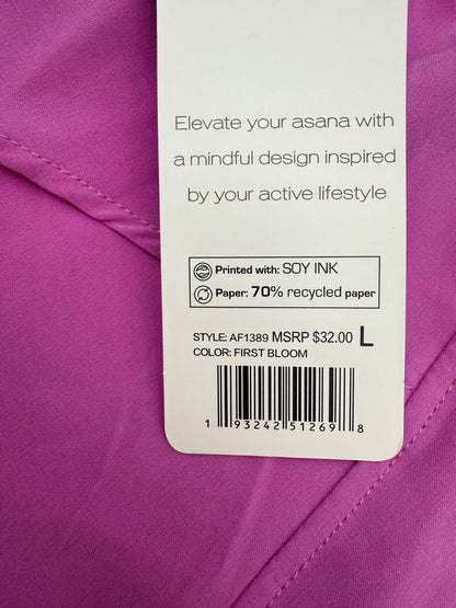 $32 Apana Women’s-Yoga Lifestyle Short-First Bloom Purple-Large-New Tag
