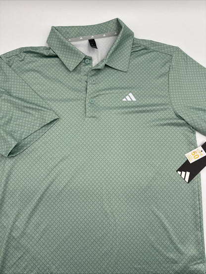 $65 Adidas Men’s Dot Print Golf Polo Shirt UPF 50- Hazy Green - Small -New