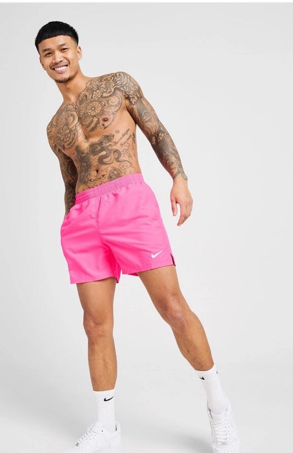 Nike Men's Swoosh Swim Trunks NESSF560-656-  Pink - XLarge -NEW- MSRP $50