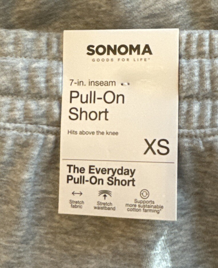 Sonoma Men’s 7" Knit Everyday Pull-On Shorts - Gray- Size XS NWT