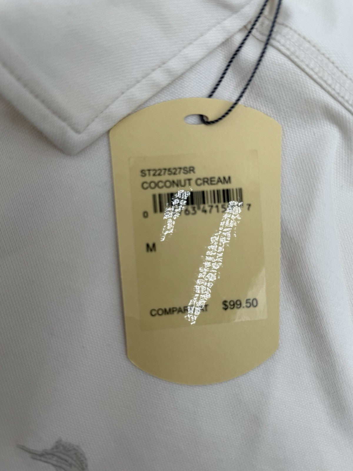 $100 Tommy Bahama Men’s Playa Soft Polo Shirt - Coconut Cream -Medium-NEW
