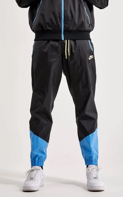 $95 Nike Men’s Windrunner Woven Lined Pants DX0653-010- Black/Blue- Small-New