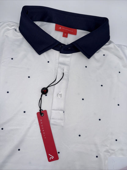 $110 Redvanly Men’s Ramey Golf Performance Polo Shirt-Bright White -Large -New
