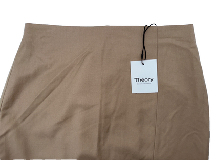 $290 Theory Skirt Women’s High Waist Side Slit Skirt - Palomino - Size 4 - New