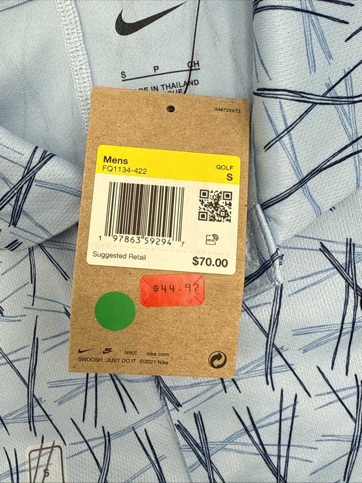 $70 Nike Men’s Dri-FIT Victory Collared Polo FQ1134-422-Blue Print-Small-New Tag