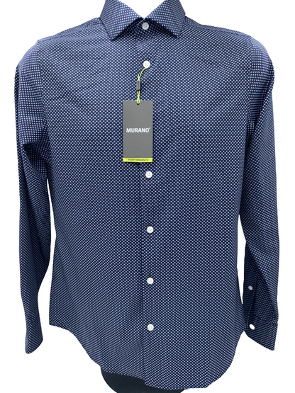 $80 Murano Men’s Button-Down Shirt - Y35WM106 - Navy - Small - New With Tag