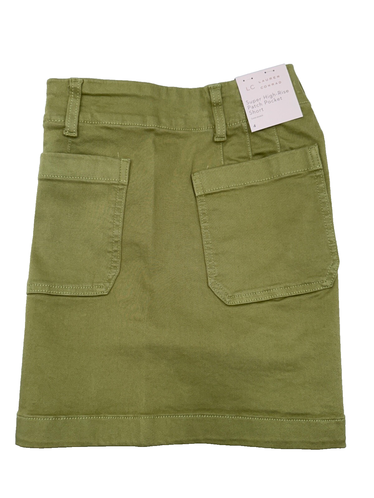 $40 Lauren Conrad Women's Super High Rise Patch Pocket Short-Giada Green-Size 4