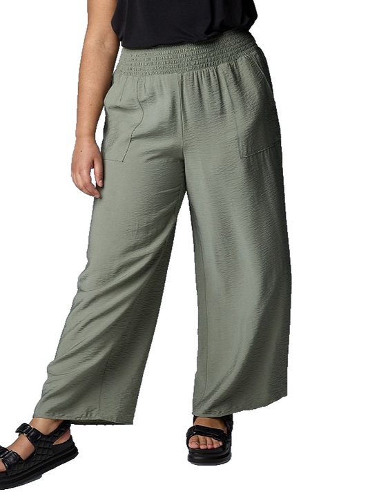 $45 Simply Vera VeraWang Women's High Waist Wide Leg Travel Pant - Olive-Medium