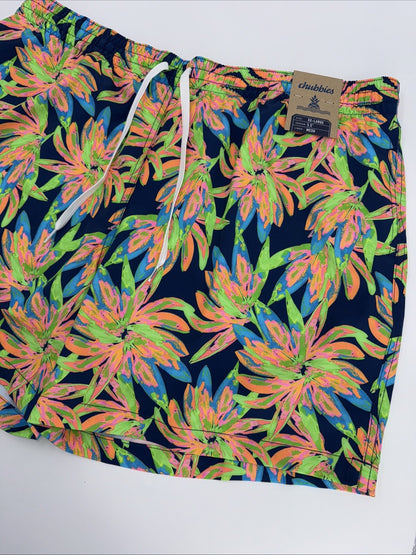 $70 Chubbies The Ocean Flowers 5.5" Inseam Swim Trunks-Multi -2XLarge -New Tag