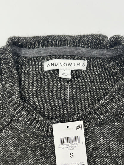 And Now This Mens Waffle-Knit Crew Neck Pullover Sweater-Black-Small-New Tag $50